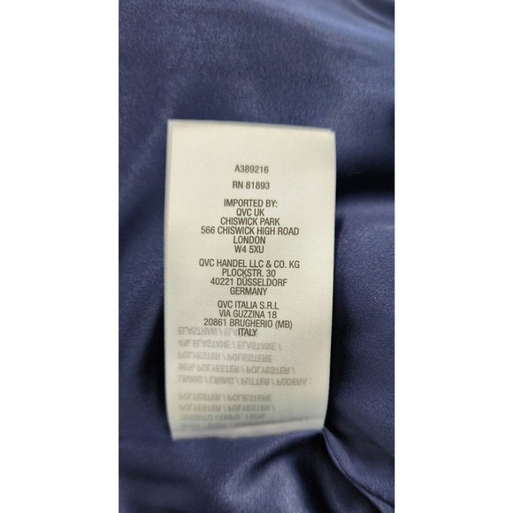 Isaac Mizrahi Live! Floral Printed Faux Fur Shearling Coat Navy QVC Size M - Picture 16 of 16